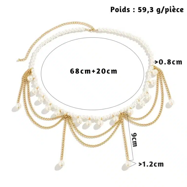 Ceinture de ventre orientale à perles