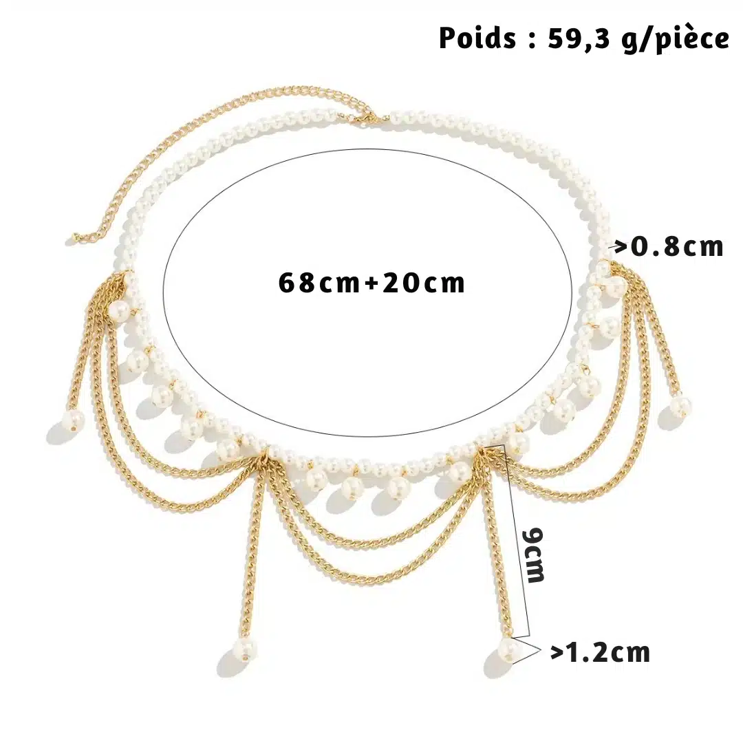Ceinture de ventre orientale à perles