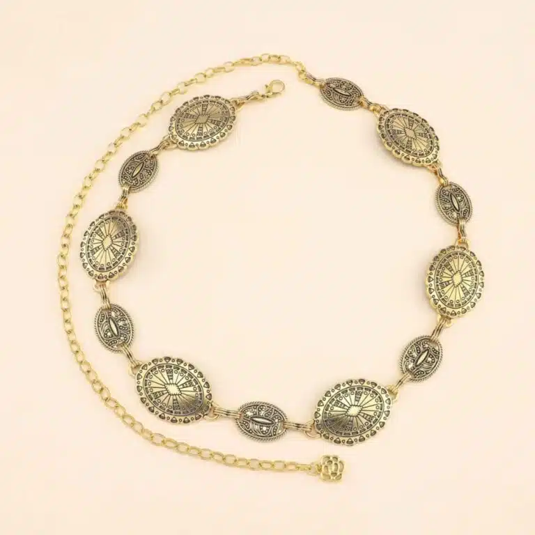 Chaîne de taille ovale en métal pour femmes