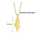 Colar com pendente em forma de mapa da Tunísia
