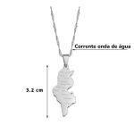 Colar com pendente em forma de mapa da Tunísia