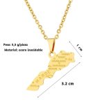 Collar con colgante de mapa de Marruecos