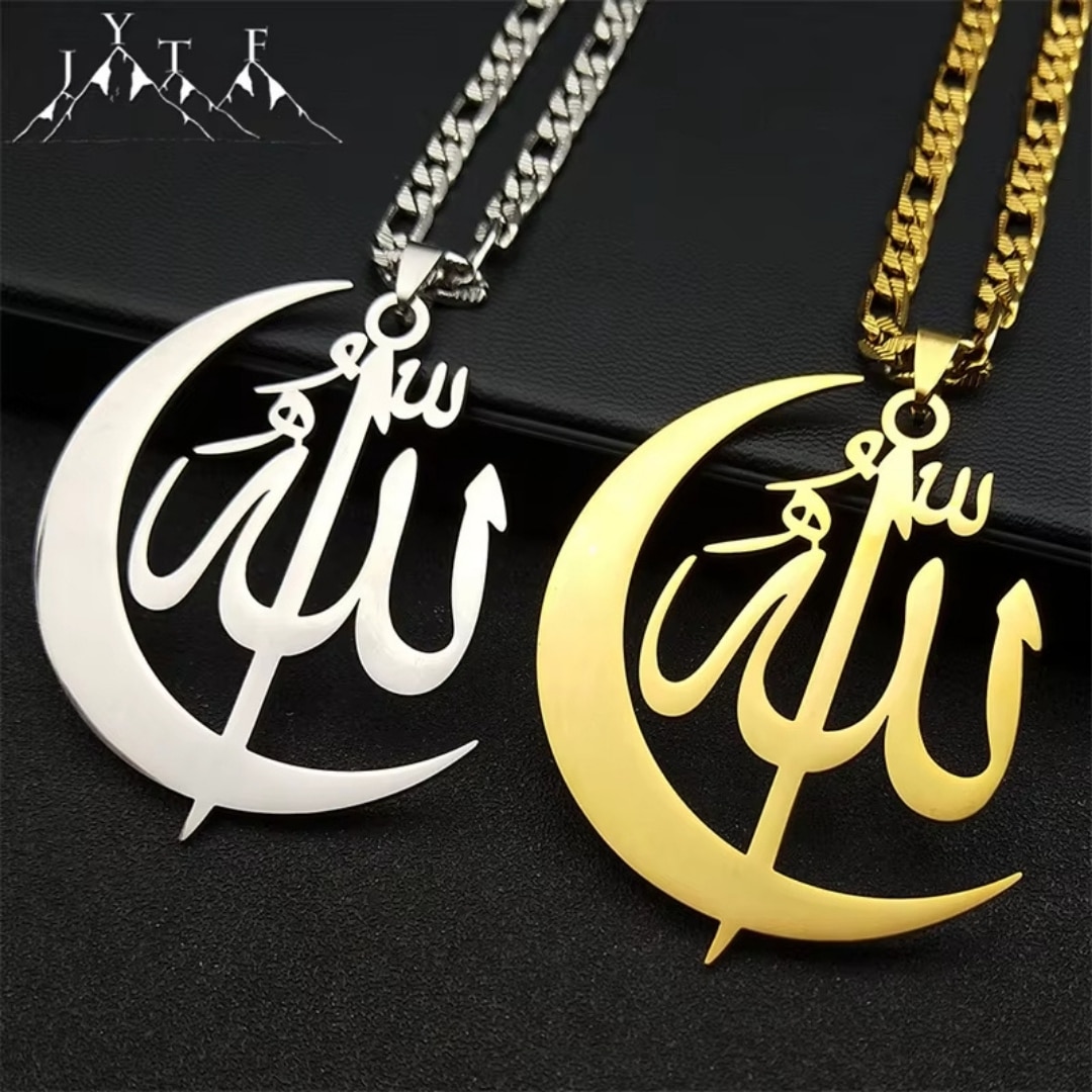 Collier Allah en Forme de Croissant Musulman 1