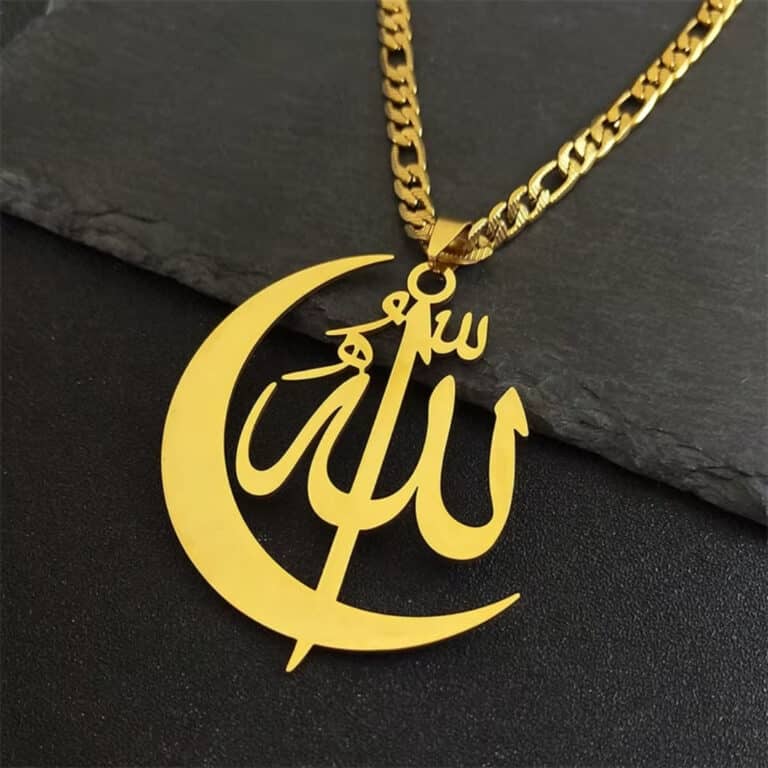 Collier Allah en Forme de Croissant Musulman 2