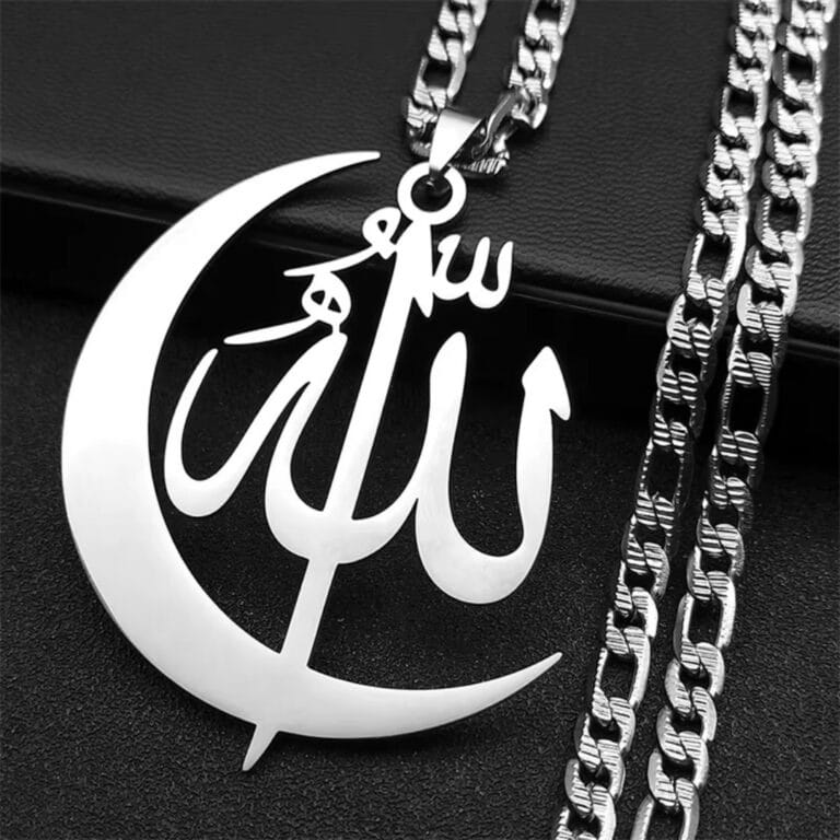 Collier Allah en Forme de Croissant Musulman 3