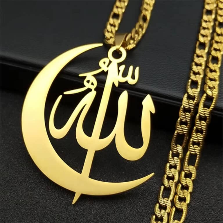 Collier Allah en Forme de Croissant Musulman 4