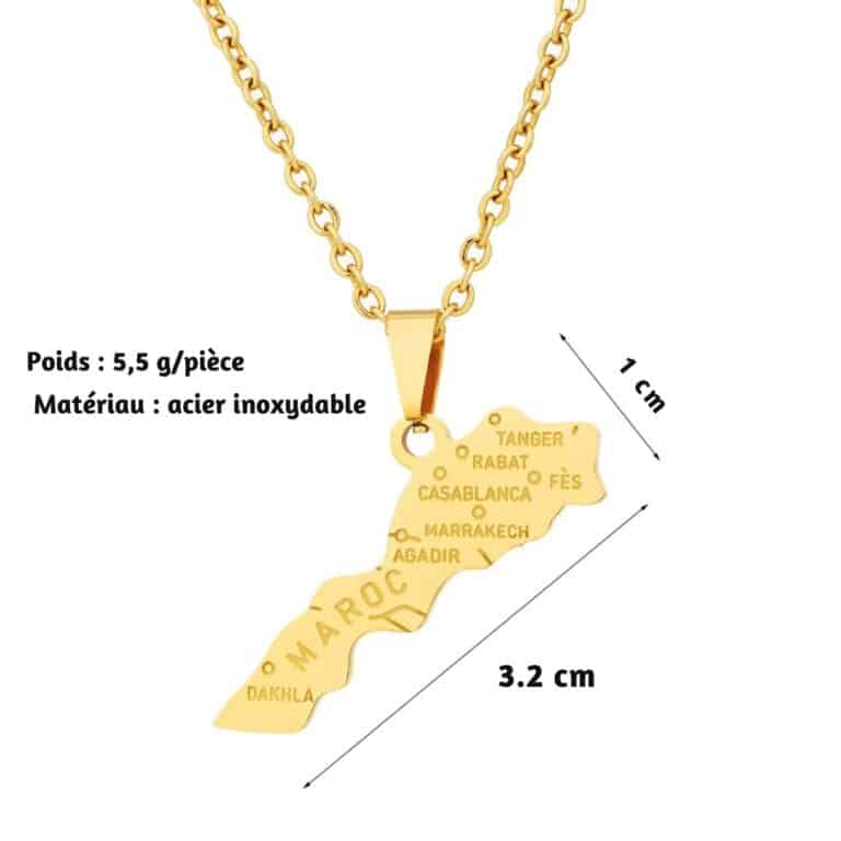 Collier avec Pendentif Carte du Maroc. 2