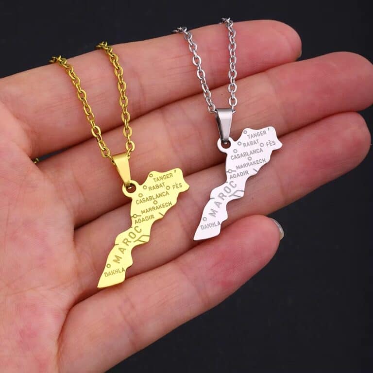 Collier avec Pendentif Carte du Maroc 6