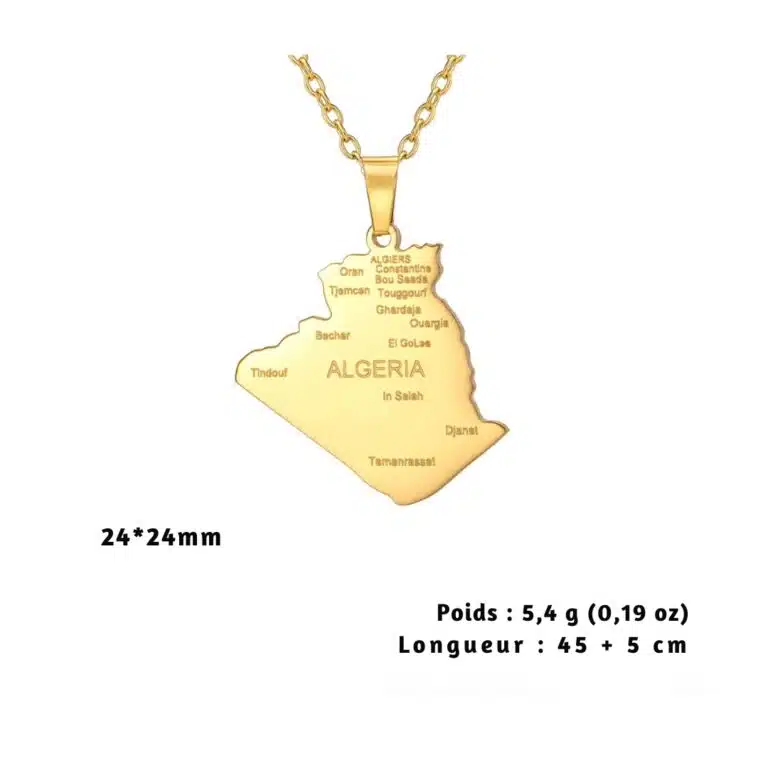 Collier carte de l’Algérie