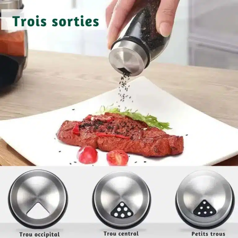 Ensemble de pots à épices sur support rotatif