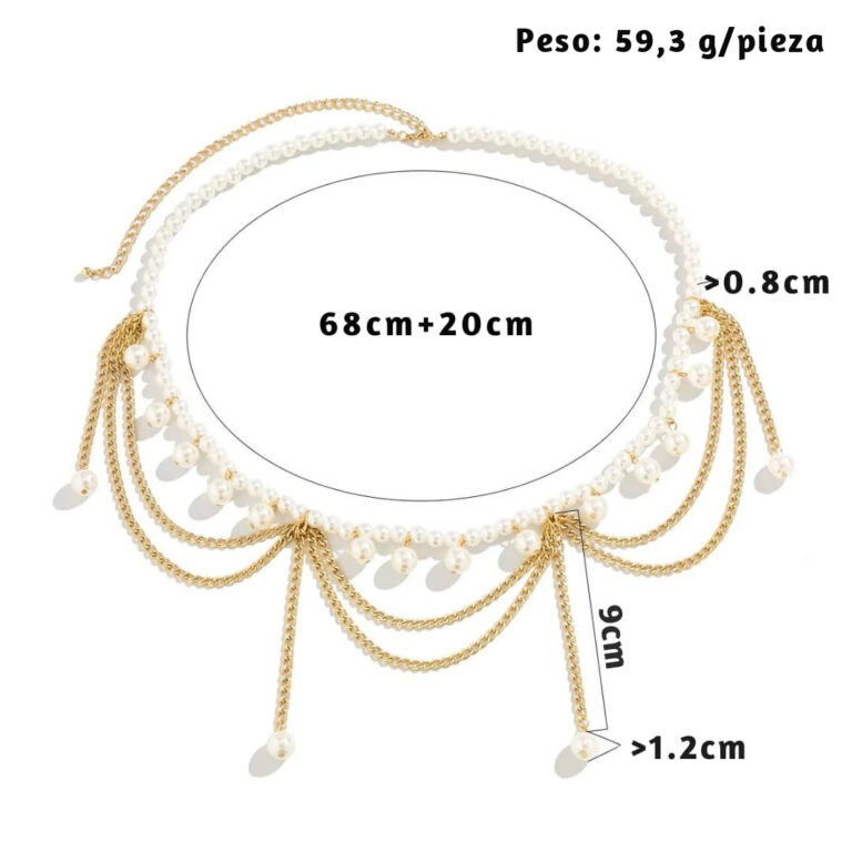 Cinturón de vientre oriental con perlas