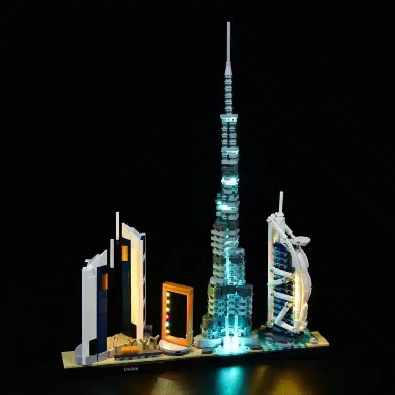 Monuments et tour de Dubai en micro-blocs