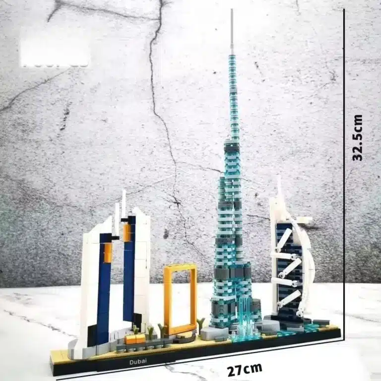Monuments et tour de Dubai en micro-blocs