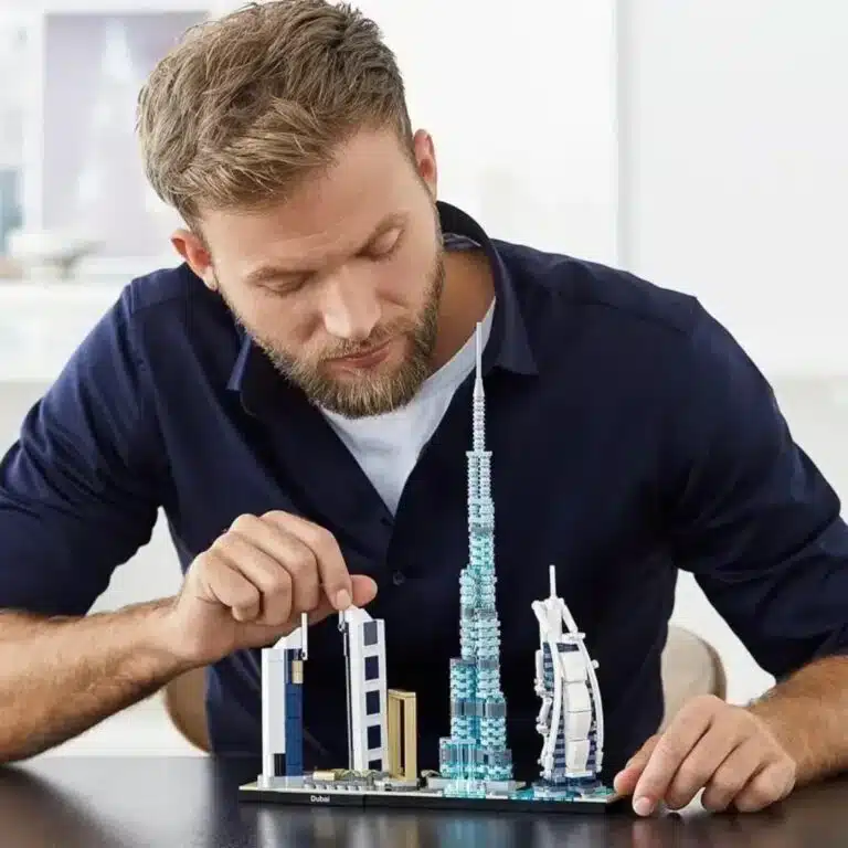 Monuments et tour de Dubai en micro-blocs