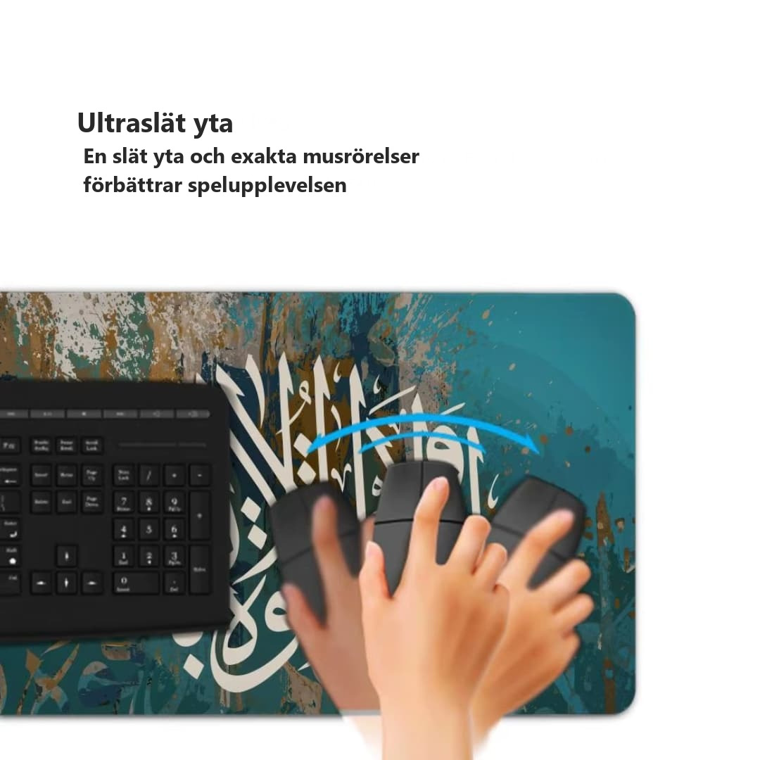 Underlägg för tangentbord och mus med islamisk kalligrafi an-nahl i kopparfärg