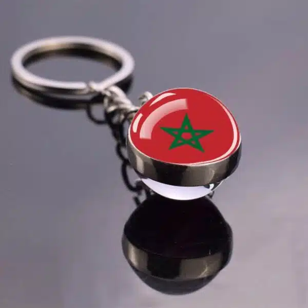 Porte clé boule de verre drapeau de l’Algérie