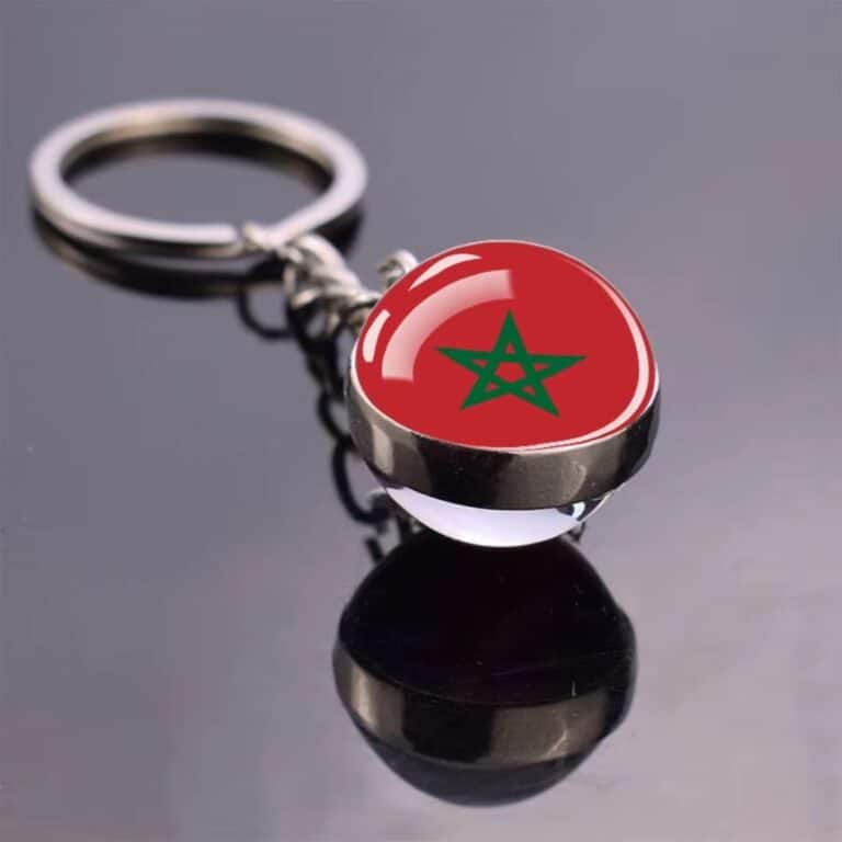 Porte clé Boule de Verre Drapeau de L'algérie 2