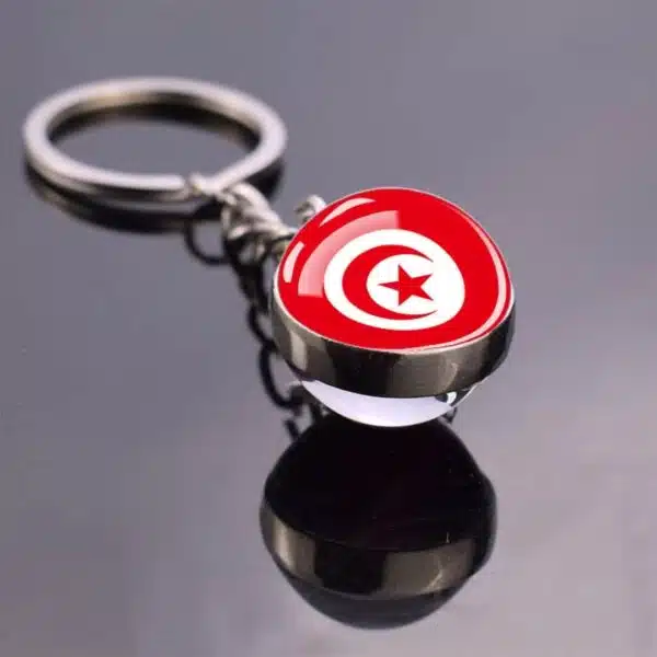 Porte clé boule de verre drapeau de l’Algérie