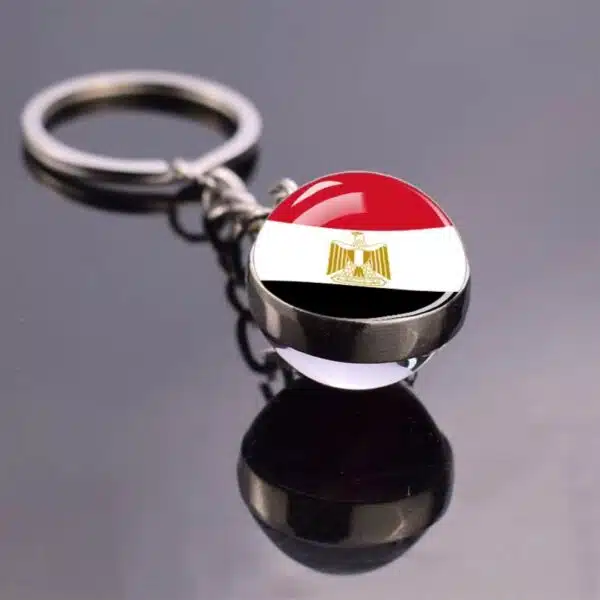 Porte clé boule de verre drapeau de l’Egypte