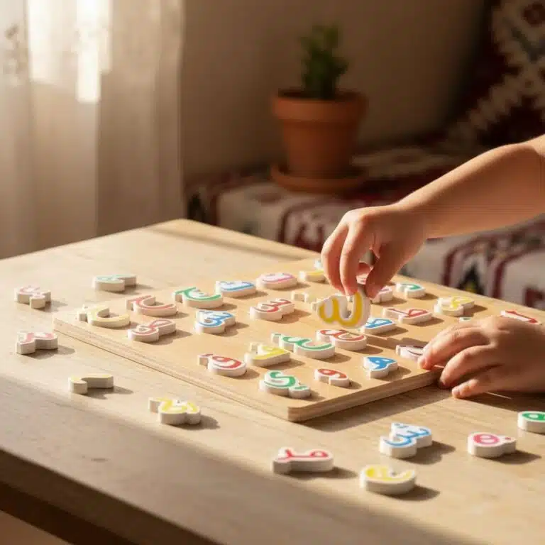 Puzzle en bois alphabet arabe