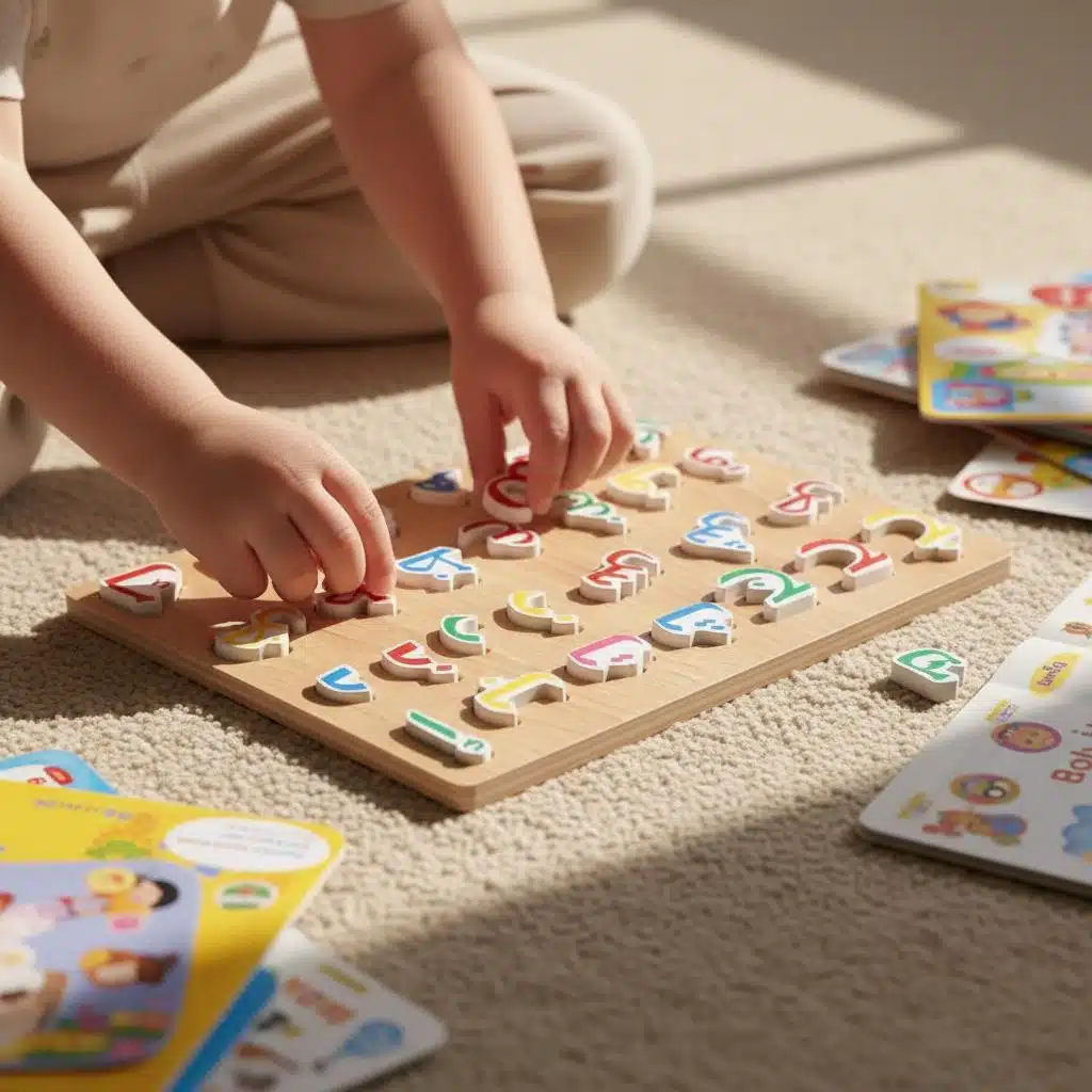 Puzzle en bois alphabet arabe