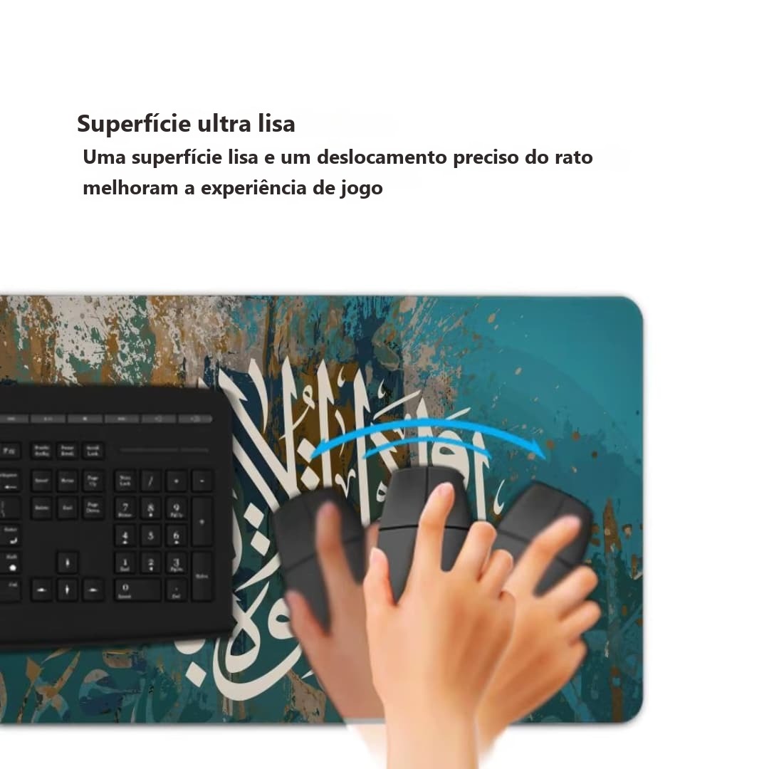 Tapete para teclado e rato com caligrafia islâmica An-Nahl acobreada