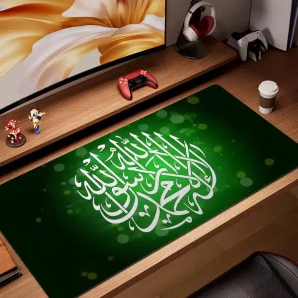 Tapis pour clavier et souris calligraphie islamique an-nahl cuivré