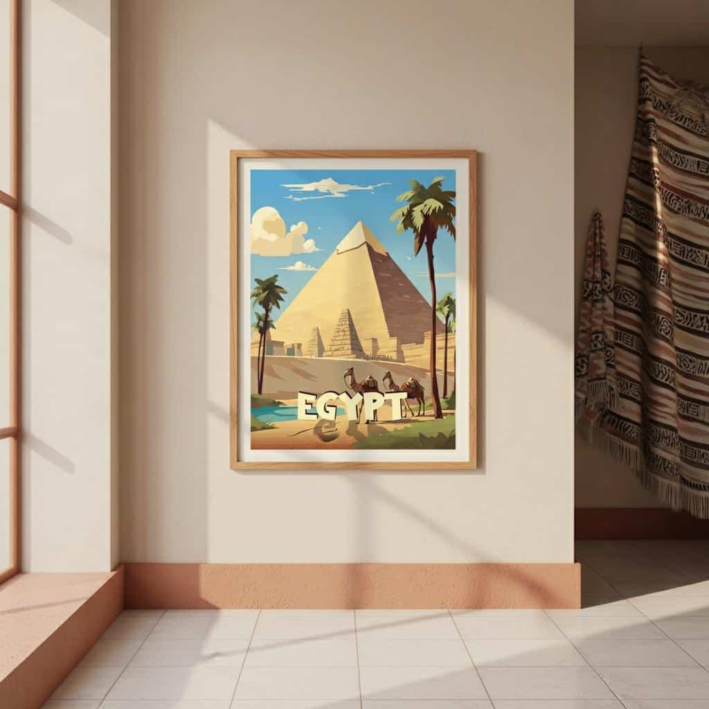 Affiche Décorative Égypte avec Paysage de Pyramide