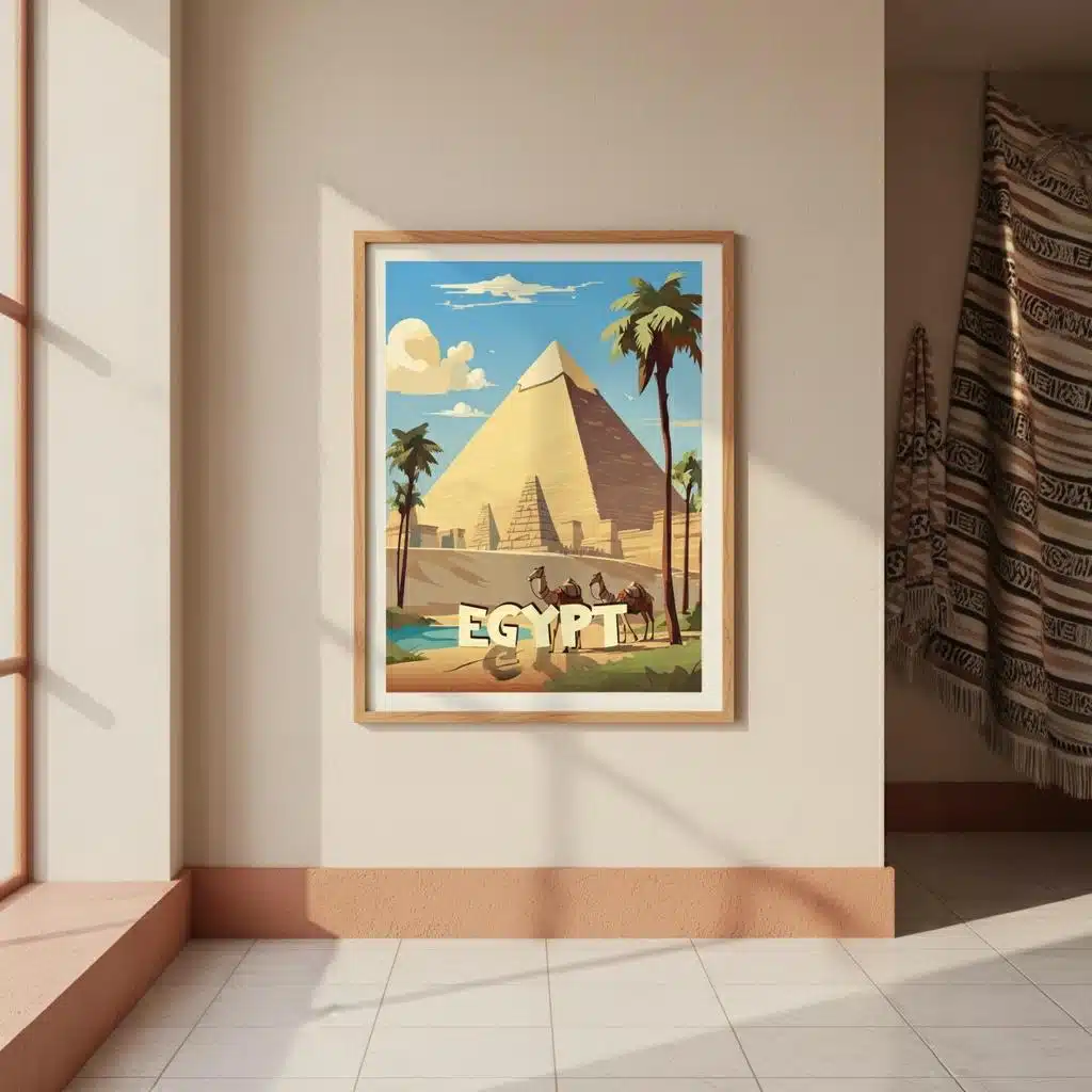 Affiche dycorative ygypte avec paysage de pyramide