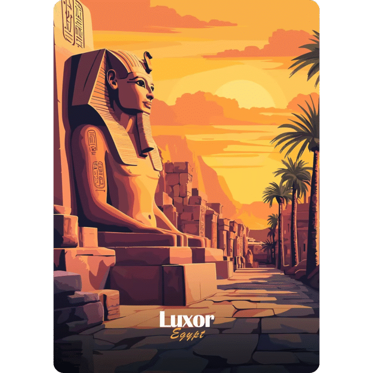 Affiche Illustrée de Louxor Égypte