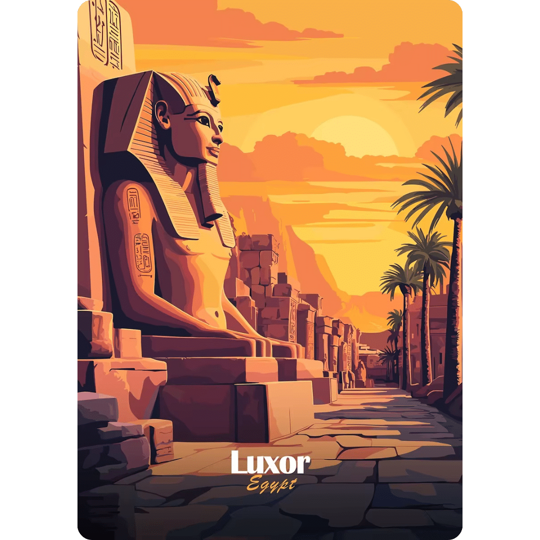 Affiche Illustrée de Louxor Égypte