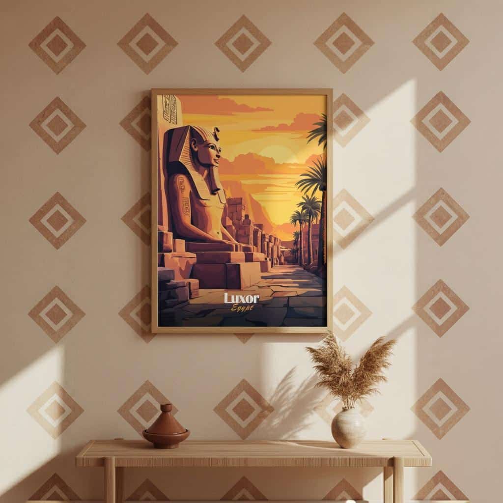 Affiche Illustrée de Louxor Égypte