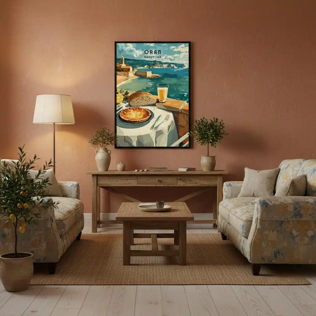Affiche Oran déco murale méditerranéenne