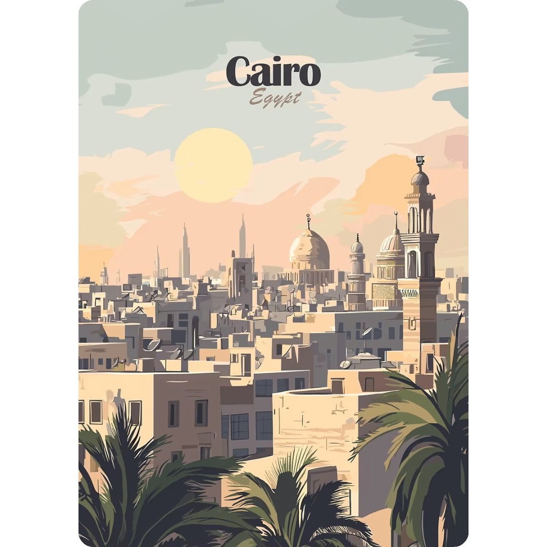 Affiche Vintage du Caire Égypte