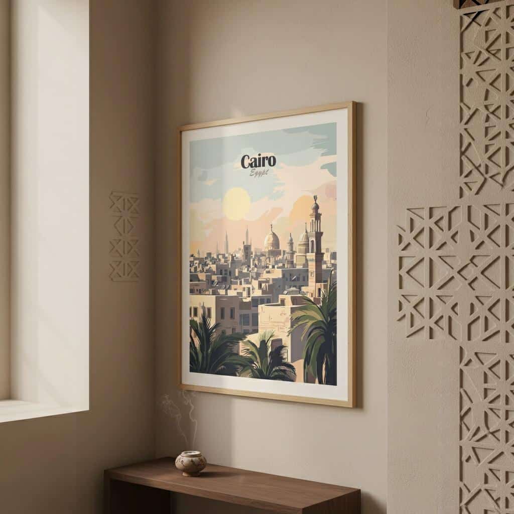 Affiche Vintage du Caire Égypte