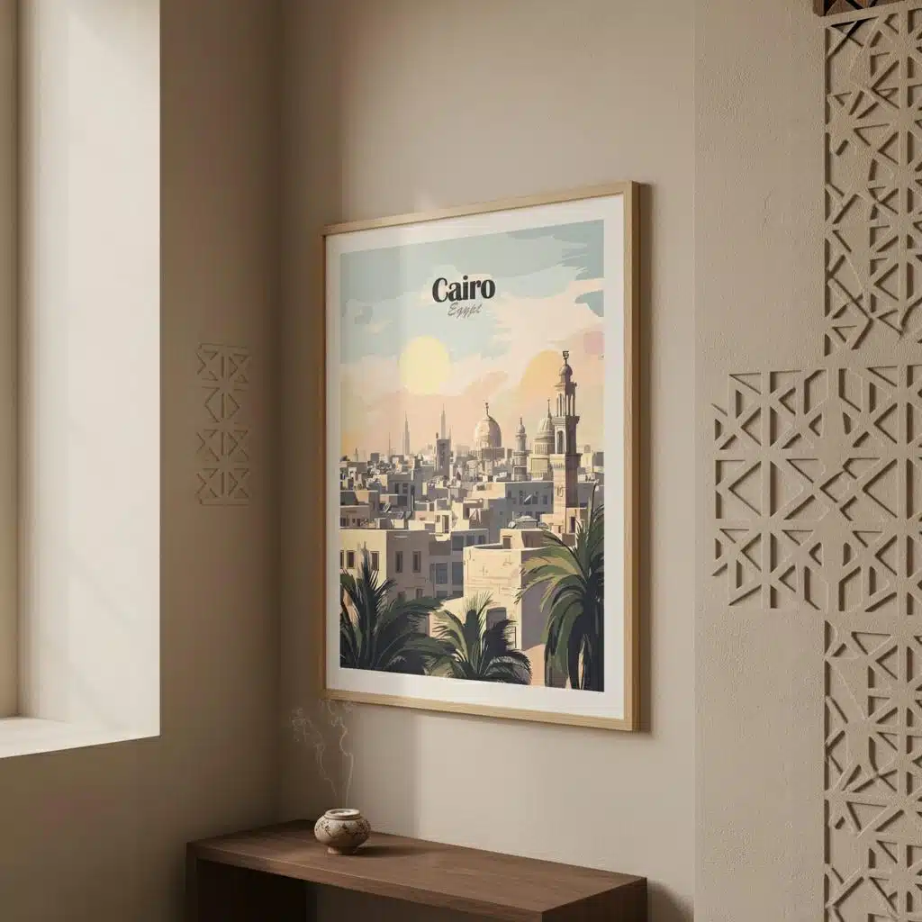 Affiche vintage du Caire Égypte
