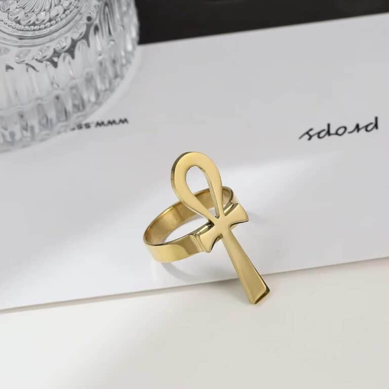Bague Croix Ankh en Acier Inoxydable 1