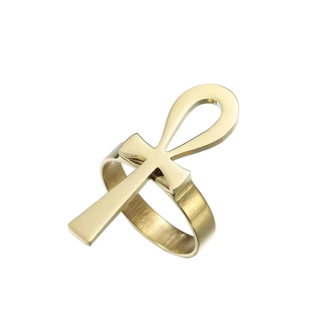 Bague Croix Ankh en Acier Inoxydable 2