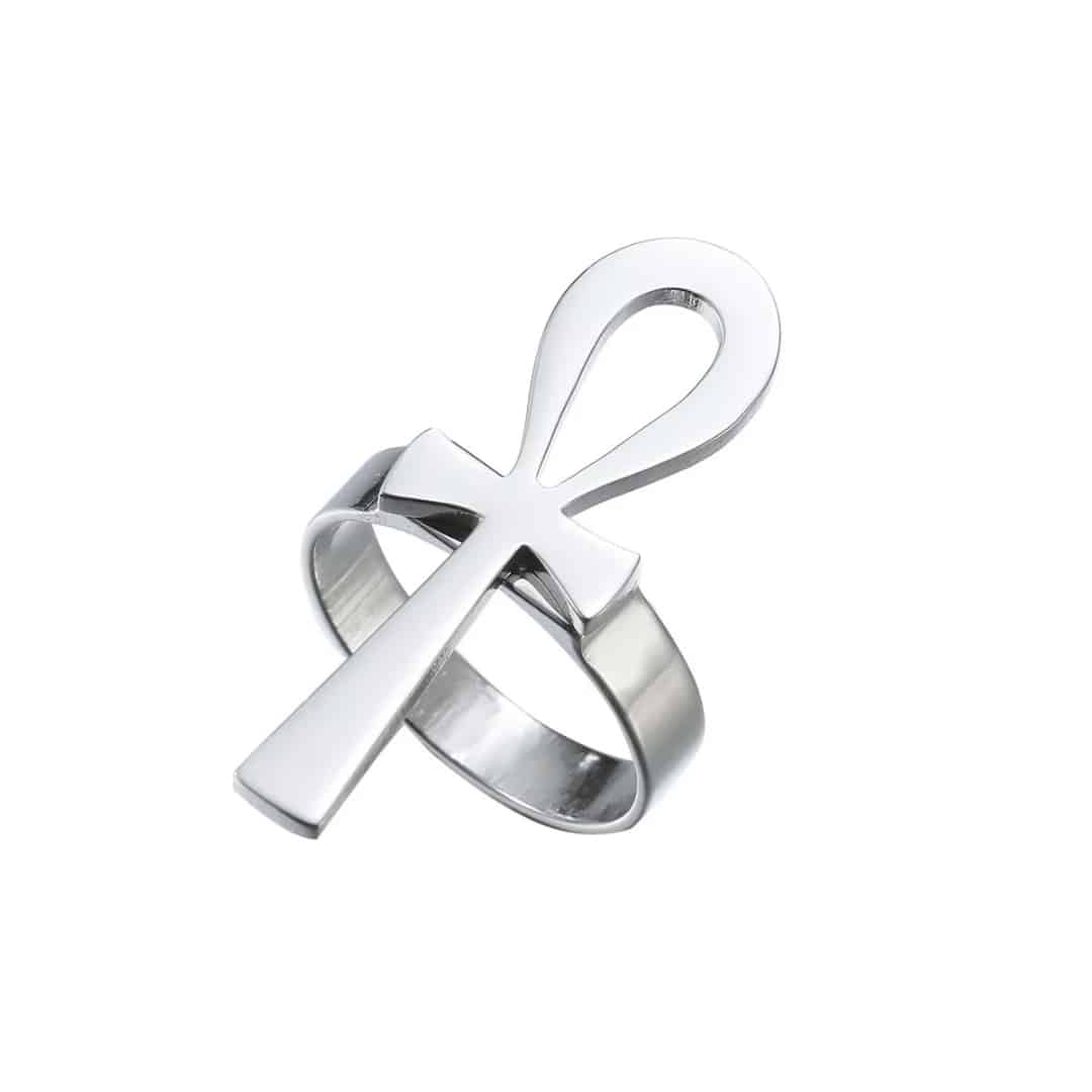 Bague Croix Ankh en Acier Inoxydable 3