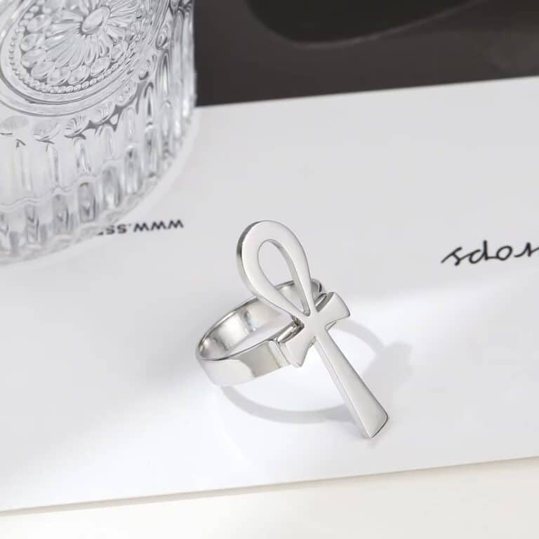Bague Croix Ankh en Acier Inoxydable 4