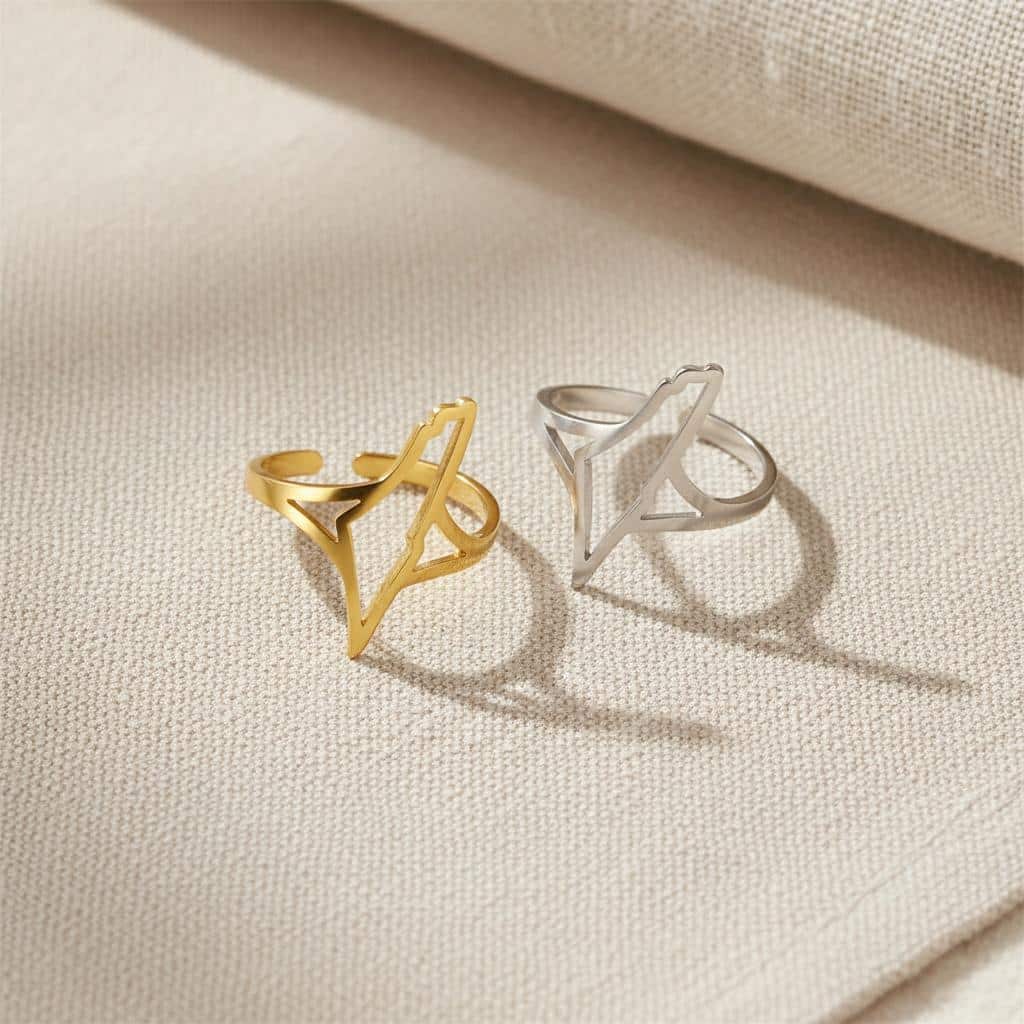 Bague Palestine ajustable design épuré