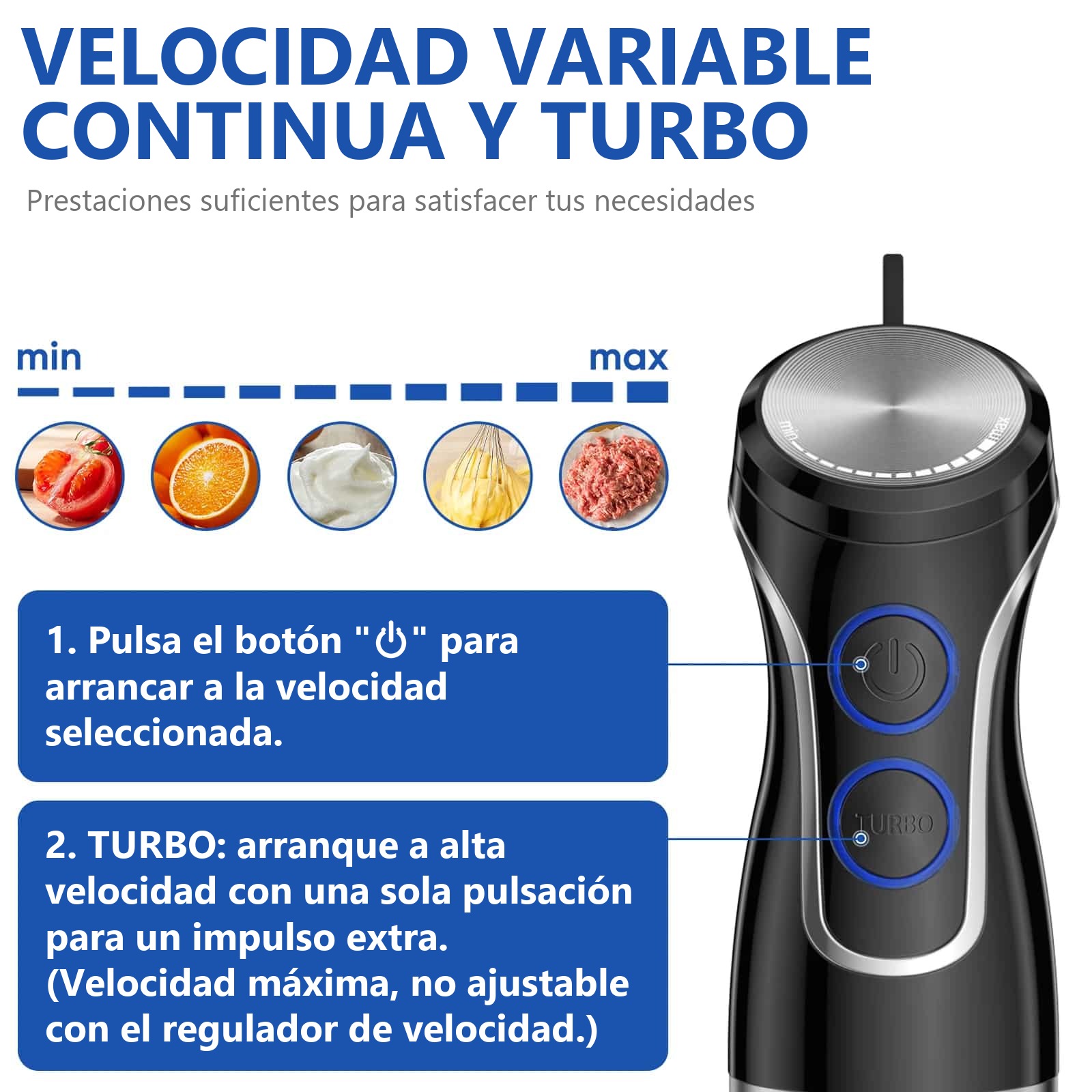 Batidora de mano potente y picadora Biolomix