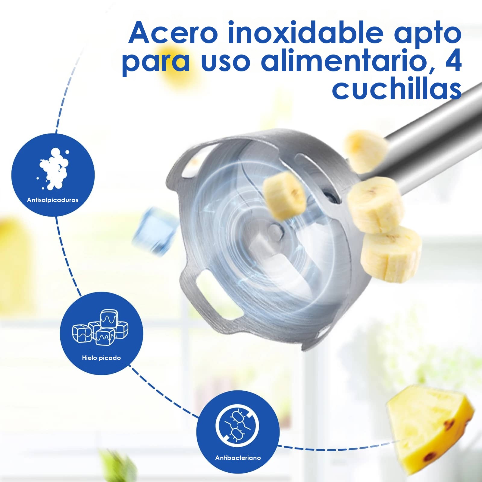 Batidora de mano potente y picadora Biolomix