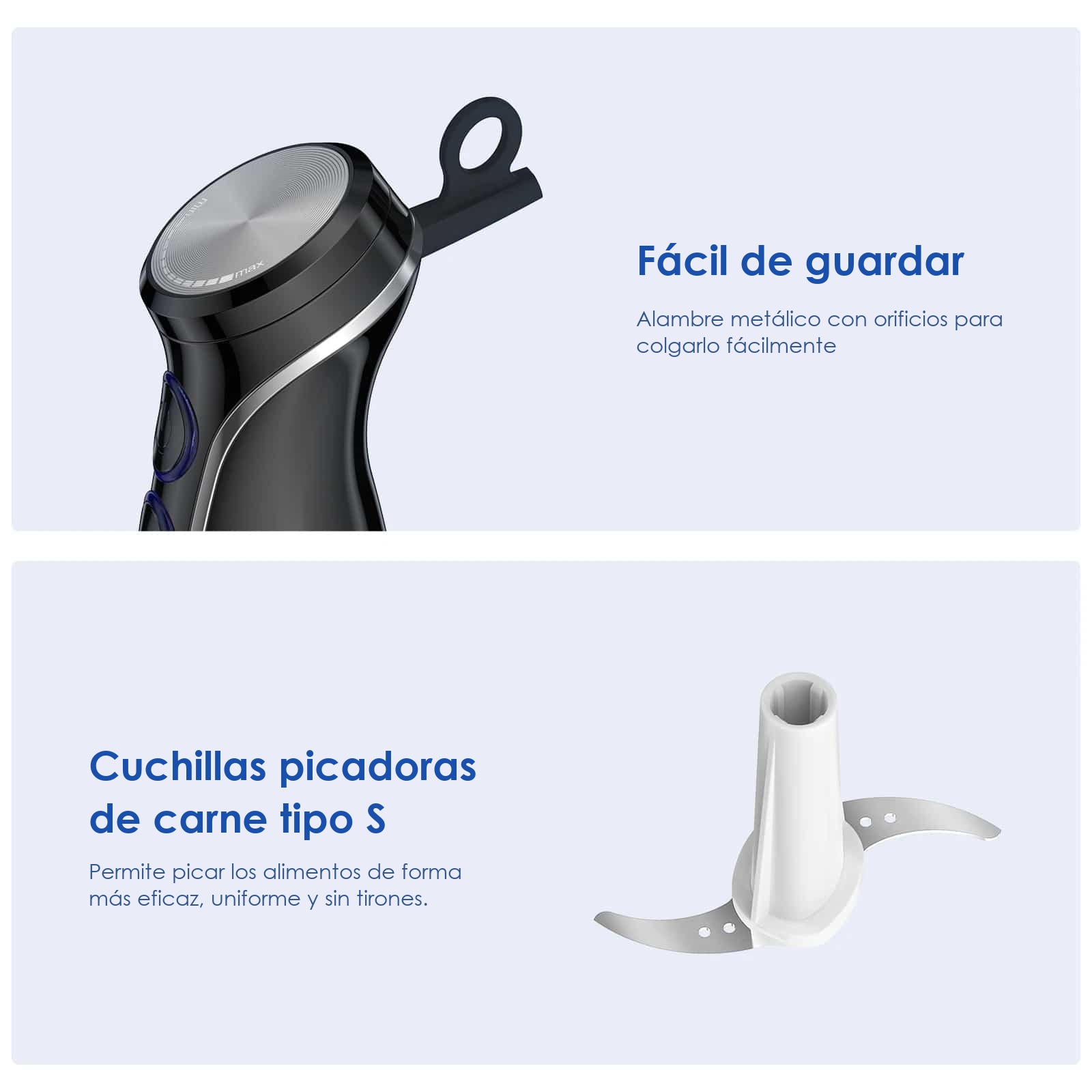 Batidora de mano potente y picadora Biolomix
