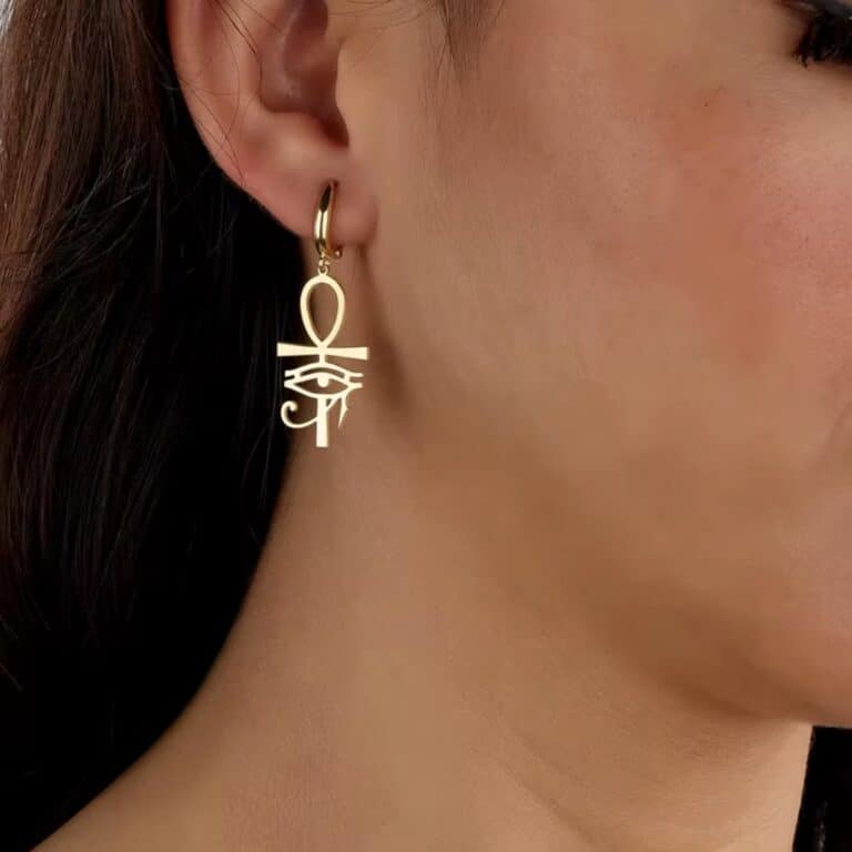 Boucles Orientales Symbole Ankh et oeil D'horus Protecteur 5
