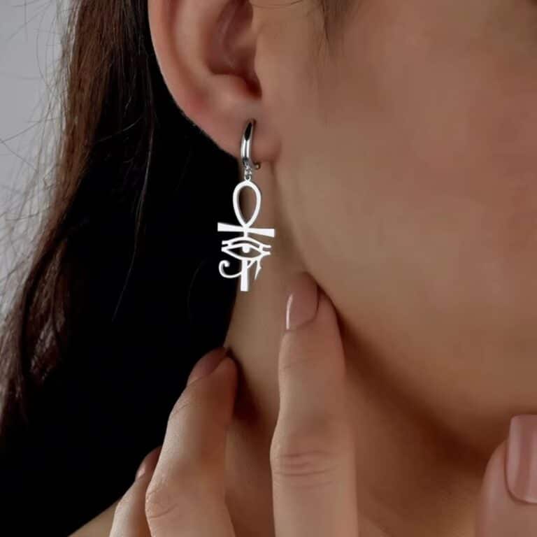 Boucles Orientales Symbole Ankh et oeil D'horus Protecteur 6