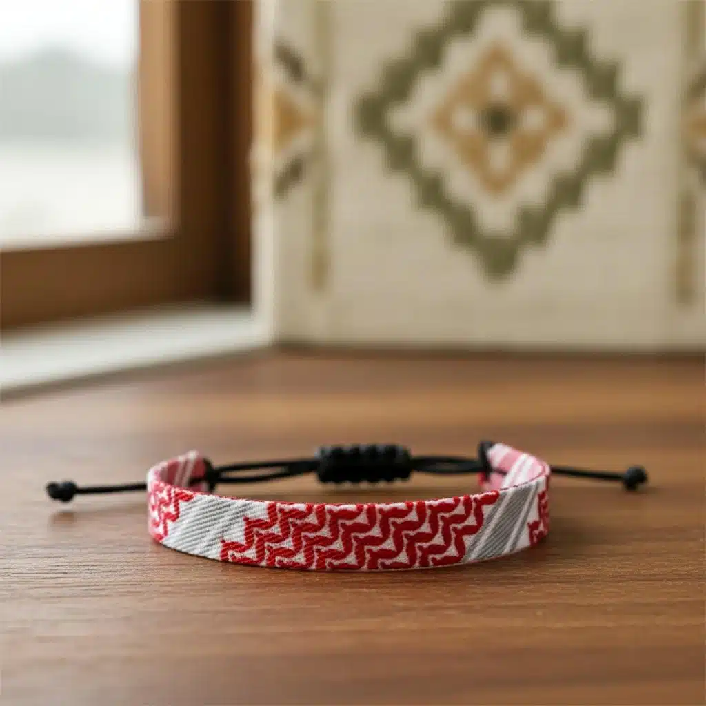 Bracelet brésilien de la Palestine à chevrons à fils tressés