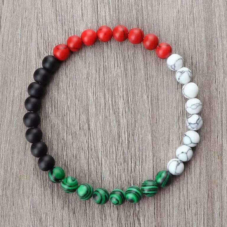 Bracelet Couleur Palestine en Perles avec Cordon Réglable 1