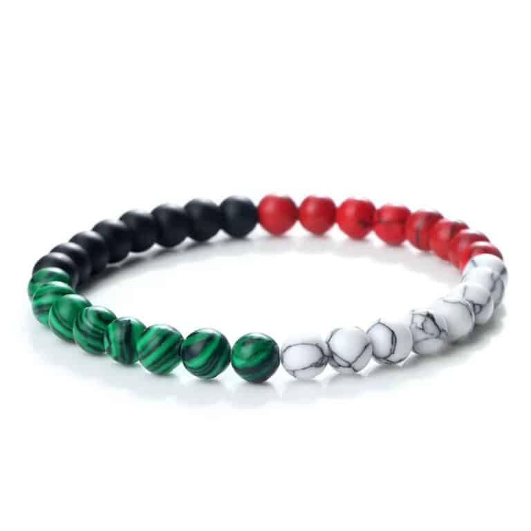 Bracelet Couleur Palestine en Perles avec Cordon Réglable 2