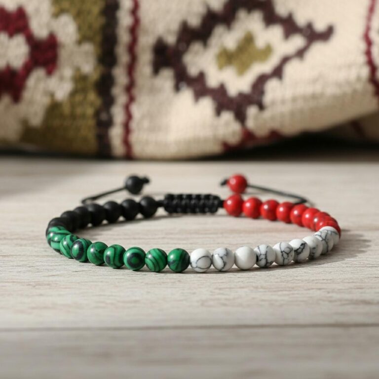 bracelet-couleur-palestine-en-perles-avec-cordon-ryglable-picture-3033